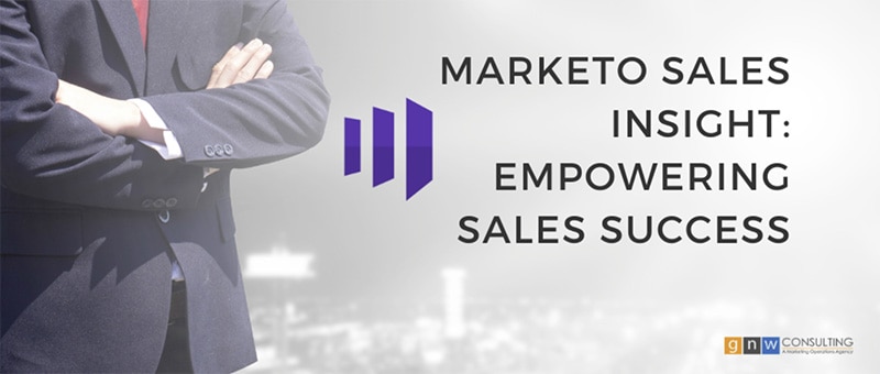 Marketo Sales Insight guide cover showing sales enablement and lead prioritization for B2B marketing and sales teams. GNW Consulting.